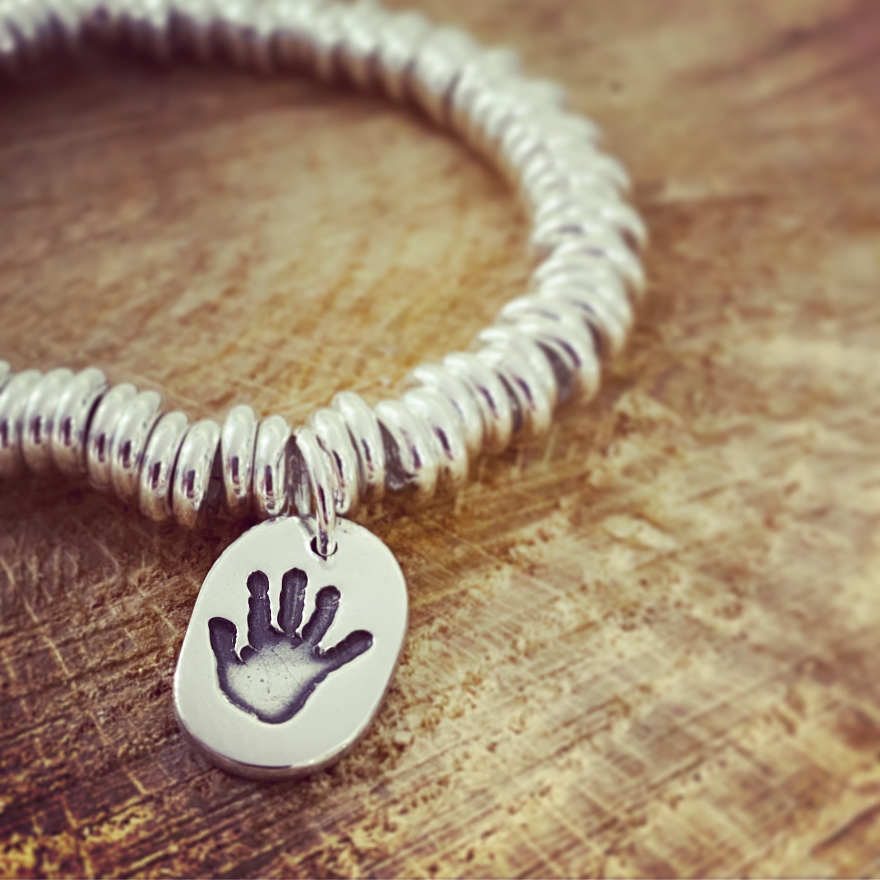 oval handprint charm sweetie bracelet